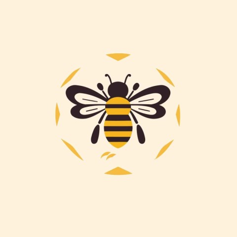 Bee logo design vector template. Honey bee icon. Honeybee icon.