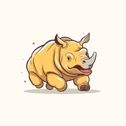 Cartoon rhinoceros. Vector illustration for your design.