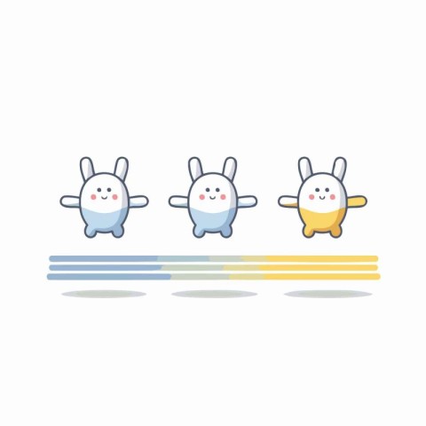 Rabbit on line icon. Vector illustration in flat cartoon style.