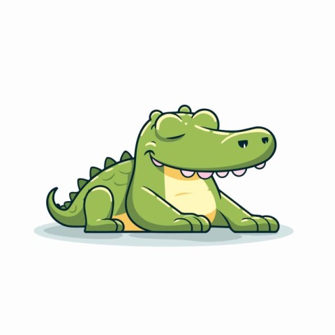 Crocodile cartoon vector illustration. Cute crocodile character