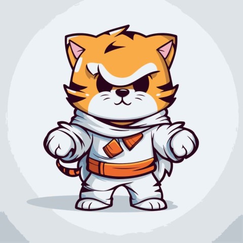 Illustration of a Cute Cat Astronaut Mascot Character