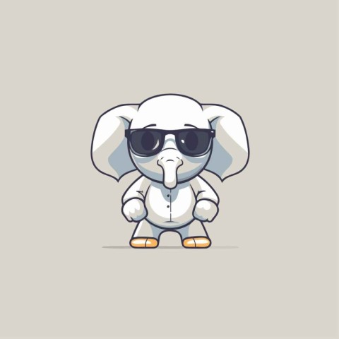 Cute Elephant Cartoon Mascot Character. Vector Illustration.