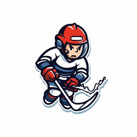 Hockey player icon vector Illustration on a white background for