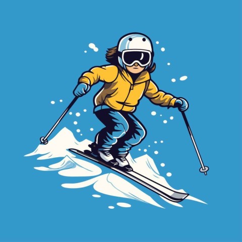 Snowboarder skier vector illustration. Winter sport icon isolate