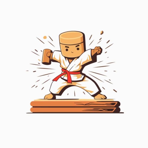 Taekwondo. Vector illustration of a karate man.