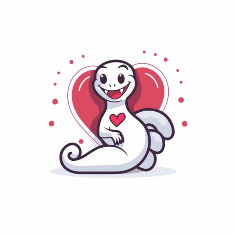 Cute seal with heart. Valentine's day vector cartoon illustratio