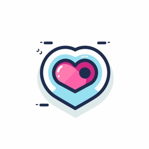 Heart icon. Vector illustration in flat style. Valentines day si