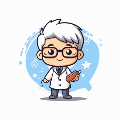 Scientist Boy - Science Cartoon Vector IllustrationÃ¯Â»Â¿