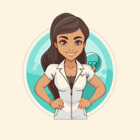 Nurse with stethoscope. Vector illustration in cartoon style.