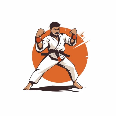 Taekwondo. Vector illustration of a taekwondo fighter