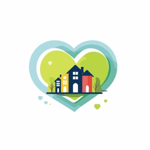 Love House Logo Design Element. Love House Logo Vector Illustrat