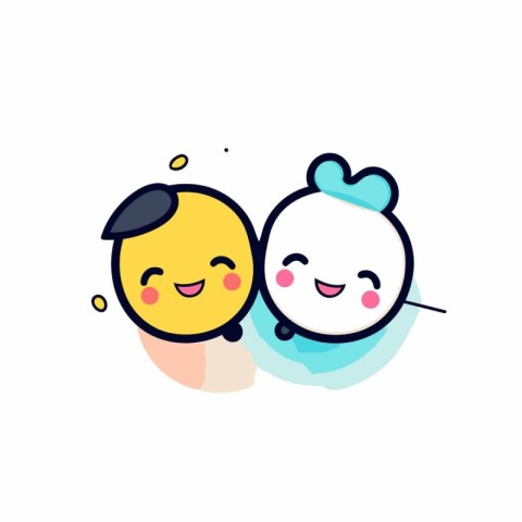 Cute couple in love. Vector flat cartoon character illustration