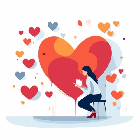 Valentine's day concept. Vector illustration in flat style.