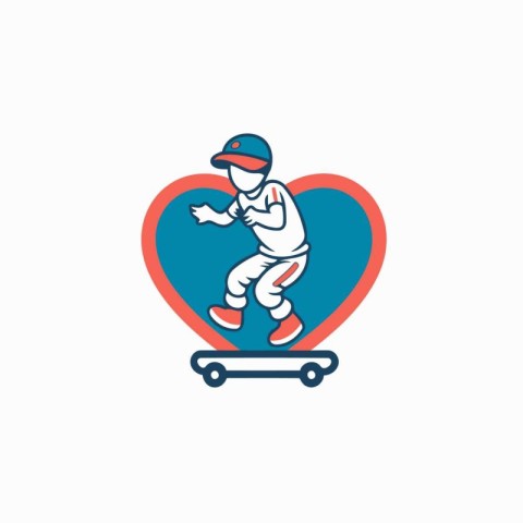 Vector illustration of a skateboarder on a skateboard in the sha