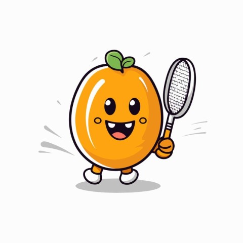 kawaii kawaii kawaii persimmon mascot vector illustration