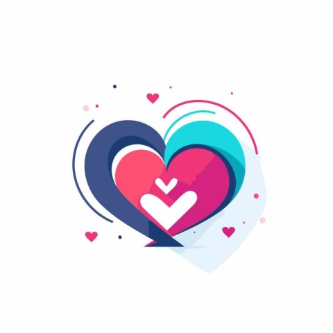 Love logo with heart and arrow. Valentine's day icon. Vector ill