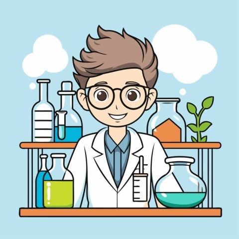 science laboratory design. vector illustration eps10 graphic   f