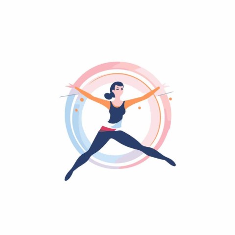 Yoga vector illustration. Woman doing yoga exercise. Healthy lif