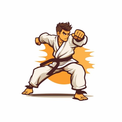 Taekwondo fighter. Vector illustration of a taekwondo fighter