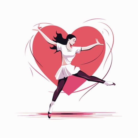 Beautiful ballerina in a white tutu. Vector illustration.