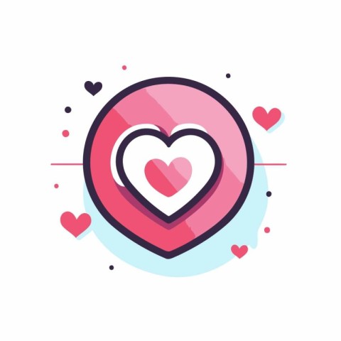 Love icon in flat color style. Valentines day vector illustratio