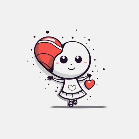 Cute valentine's day vector illustration. Cute cartoon character