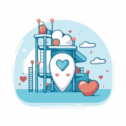 Flat design vector illustration concept of love and valentine's