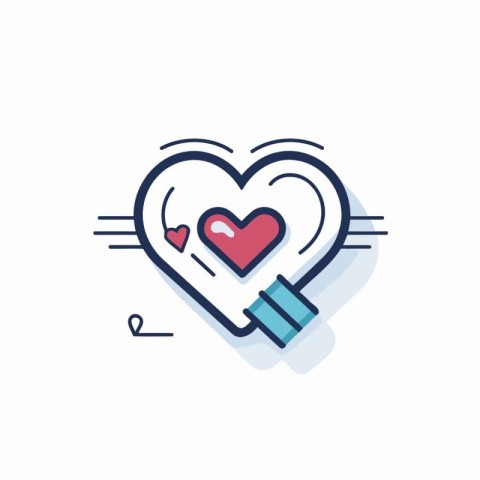 Valentine's day line icon. Vector illustration. flat design