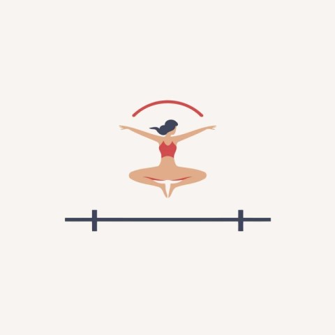 Vector illustration of a woman in yoga pose. Flat design style.