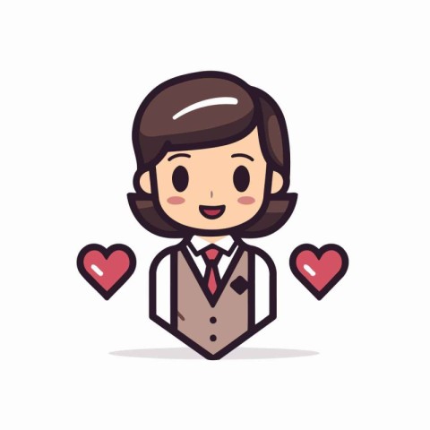 Businessman with love heart icon. Happy valentines day concept.