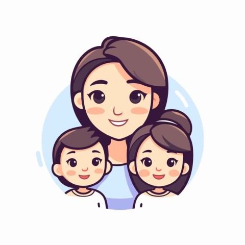 Happy family. Mother. father. son and daughter. Vector illustrat