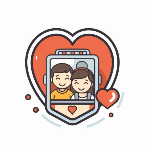 Couple in love. Valentine's day concept. Vector illustration in