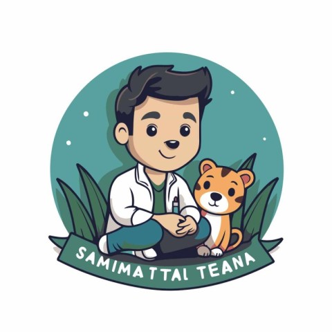 Veterinarian and animal concept. Vector illustration of a veteri