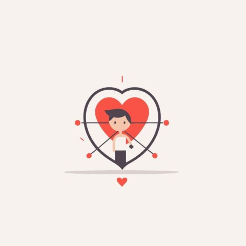 Valentine's day love icon. Vector illustration in flat style