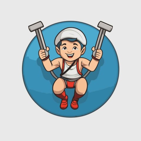 Fitness boy cartoon icon design. vector illustration eps 10.