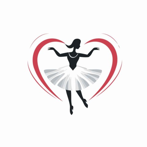 Ballet dancer logo design. Ballerina silhouette vector illustrat