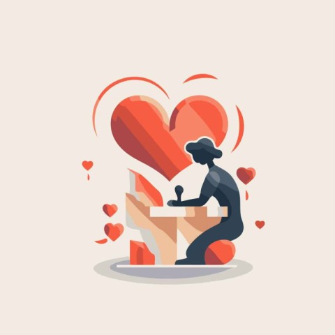 Valentine's day concept. Flat design modern vector illustration.