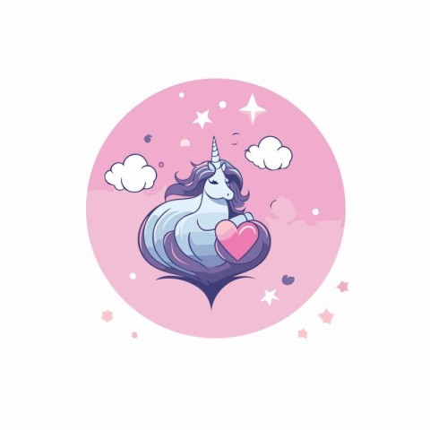 Unicorn vector icon. Magic unicorn illustration. Fantasy unicorn