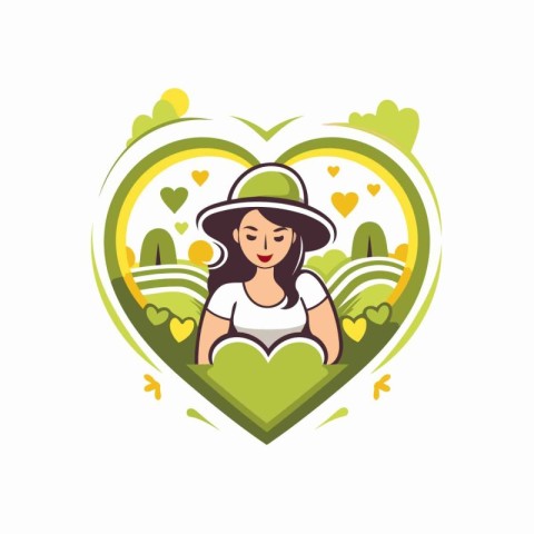 Girl reading a book in the heart of nature. Vector illustration.