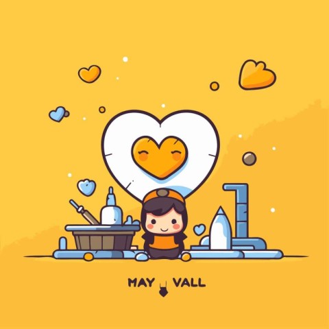 I love my valentine. Vector illustration in a flat style