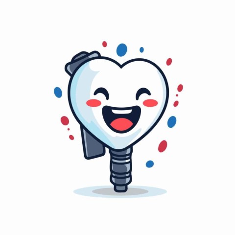 Cute tooth character. dental care concept. Vector illustration i