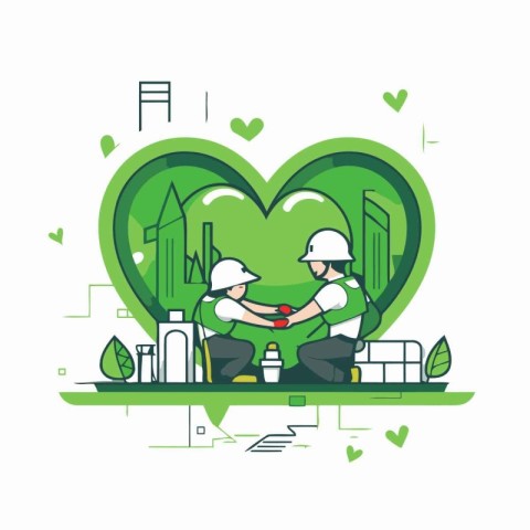 Flat design vector illustration concept of love and caring for t