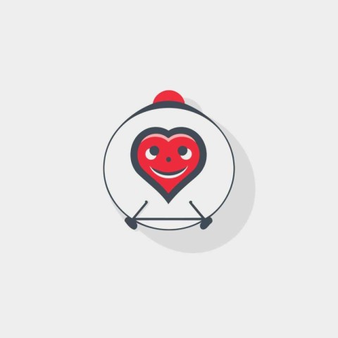 Heart icon in flat style. Love symbol. Vector illustration for y