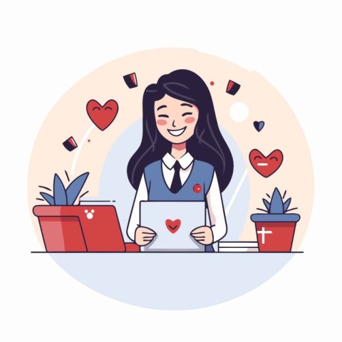 Online dating concept. Vector illustration in flat cartoon style