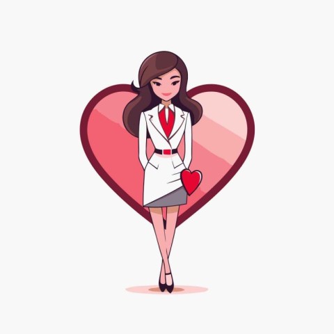 Vector illustration of a beautiful woman in a business suit with