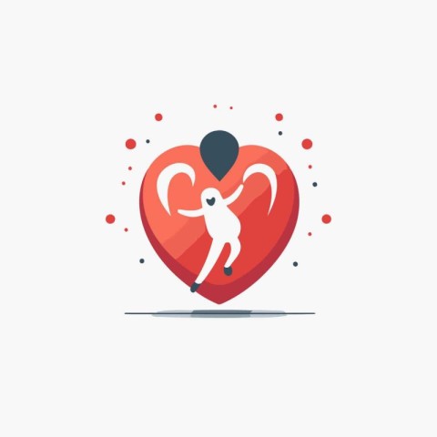 Valentine's day abstract background with heart and dancing man.