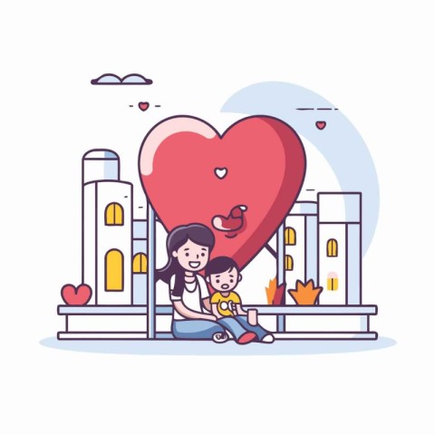 Valentine's day concept. Vector illustration in flat style.