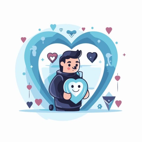 Valentine's day concept. Cute cartoon vector illustration.