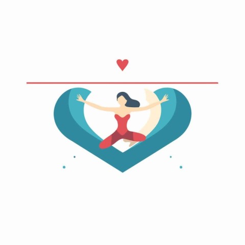 Cute vector illustration in flat linear style. Valentines day co