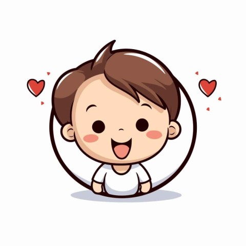 cute boy cartoon design. vector illustration eps10 graphic.